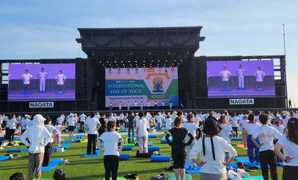 Stage set for world to celebrate International Day of Yoga | Stage set for world to celebrate International Day of Yoga Stage set for world to celebrate International Day of Yoga | Stage set for world to celebrate International Day of Yoga
