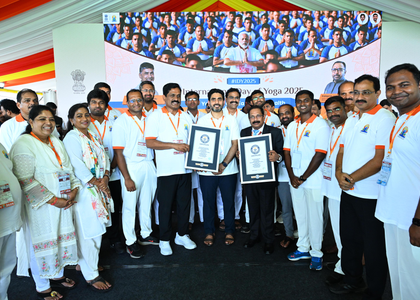 Vizag Yoga event sets new Guinness World Record | Vizag Yoga event sets new Guinness World Record Vizag Yoga event sets new Guinness World Record | Vizag Yoga event sets new Guinness World Record