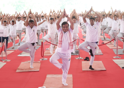 Guvs, CMs and political leaders join Yoga Day celebrations in Northeast | Guvs, CMs and political leaders join Yoga Day celebrations in Northeast