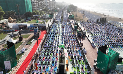 Achievement belongs to every citizen, says Andhra CM over record-breaking Yoga event | Achievement belongs to every citizen, says Andhra CM over record-breaking Yoga event Achievement belongs to every citizen, says Andhra CM over record-breaking Yoga event | Achievement belongs to every citizen, says Andhra CM over record-breaking Yoga event