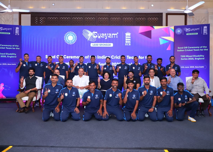 India's mixed disability team suffers 65-run defeat in 1st T20I against England | India's mixed disability team suffers 65-run defeat in 1st T20I against England India's mixed disability team suffers 65-run defeat in 1st T20I against England | India's mixed disability team suffers 65-run defeat in 1st T20I against England