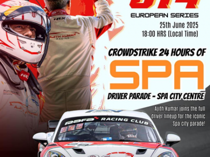 Ajith Kumar to participate in CrowdStrike 24 Hours of Spa 2025 Driver Parade | Ajith Kumar to participate in CrowdStrike 24 Hours of Spa 2025 Driver Parade Ajith Kumar to participate in CrowdStrike 24 Hours of Spa 2025 Driver Parade | Ajith Kumar to participate in CrowdStrike 24 Hours of Spa 2025 Driver Parade