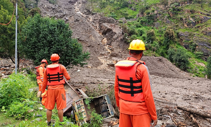 Two dead, 7 missing after cloudburst in Uttarkashi; CM Dhami says rescue ops underway (3rd Lead) | Two dead, 7 missing after cloudburst in Uttarkashi; CM Dhami says rescue ops underway (3rd Lead) Two dead, 7 missing after cloudburst in Uttarkashi; CM Dhami says rescue ops underway (3rd Lead) | Two dead, 7 missing after cloudburst in Uttarkashi; CM Dhami says rescue ops underway (3rd Lead)
