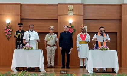 BJP MLA Kishor Barman inducted into Tripura cabinet, takes oath | BJP MLA Kishor Barman inducted into Tripura cabinet, takes oath