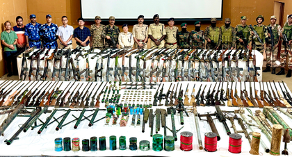 Major success in 3 weeks: Security forces recover 203 arms, 160 types of ammunition | Major success in 3 weeks: Security forces recover 203 arms, 160 types of ammunition Major success in 3 weeks: Security forces recover 203 arms, 160 types of ammunition | Major success in 3 weeks: Security forces recover 203 arms, 160 types of ammunition