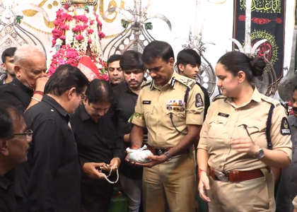 ‘Bibi-Ka-Alam’ procession underway in Hyderabad amid tight security | ‘Bibi-Ka-Alam’ procession underway in Hyderabad amid tight security