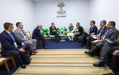 BRICS summit: PM Modi meets Uruguayan President in Brazil | BRICS summit: PM Modi meets Uruguayan President in Brazil