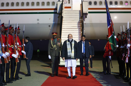 PM Modi arrives in Namibia for first-ever official visit, to address its Parliament | PM Modi arrives in Namibia for first-ever official visit, to address its Parliament PM Modi arrives in Namibia for first-ever official visit, to address its Parliament | PM Modi arrives in Namibia for first-ever official visit, to address its Parliament