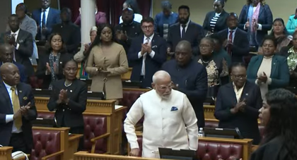 Standing ovation, chants of 'Modi, Modi' as PM addresses Namibian Parliament | Standing ovation, chants of 'Modi, Modi' as PM addresses Namibian Parliament Standing ovation, chants of 'Modi, Modi' as PM addresses Namibian Parliament | Standing ovation, chants of 'Modi, Modi' as PM addresses Namibian Parliament