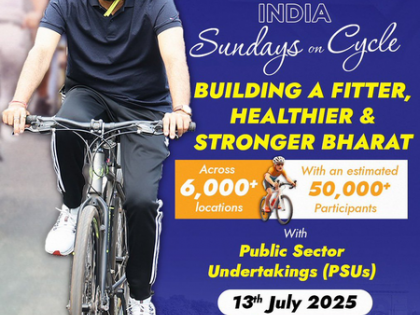 Sports Minister Dr. Mandaviya seeks full power to Fit India Sundays on Cycle | Sports Minister Dr. Mandaviya seeks full power to Fit India Sundays on Cycle