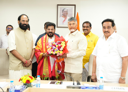 Telangana, Andhra CMs meet in Delhi to discuss river water issues | Telangana, Andhra CMs meet in Delhi to discuss river water issues Telangana, Andhra CMs meet in Delhi to discuss river water issues | Telangana, Andhra CMs meet in Delhi to discuss river water issues