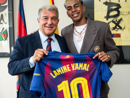 Lamine Yamal handed Barcelona No. 10 shirt; extend contract till 2031 | Lamine Yamal handed Barcelona No. 10 shirt; extend contract till 2031 Lamine Yamal handed Barcelona No. 10 shirt; extend contract till 2031 | Lamine Yamal handed Barcelona No. 10 shirt; extend contract till 2031