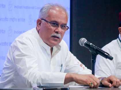 BJP's 'Baap numbari, Beta Dus Numbari' jibe targets Baghel family amid ED action | BJP's 'Baap numbari, Beta Dus Numbari' jibe targets Baghel family amid ED action