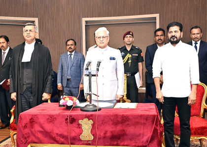 Justice Aparesh Kumar Singh sworn in as Chief Justice of Telangana High Court | Justice Aparesh Kumar Singh sworn in as Chief Justice of Telangana High Court Justice Aparesh Kumar Singh sworn in as Chief Justice of Telangana High Court | Justice Aparesh Kumar Singh sworn in as Chief Justice of Telangana High Court