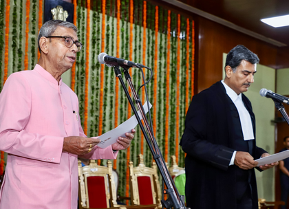 Academician Ashim Kumar Ghosh sworn in as 19th Governor of Haryana | Academician Ashim Kumar Ghosh sworn in as 19th Governor of Haryana