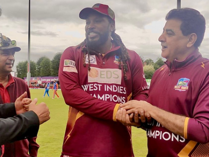 Cricket legends Harbhajan, Raina and Bravo celebrates with West Indies Champions | Cricket legends Harbhajan, Raina and Bravo celebrates with West Indies Champions Cricket legends Harbhajan, Raina and Bravo celebrates with West Indies Champions | Cricket legends Harbhajan, Raina and Bravo celebrates with West Indies Champions