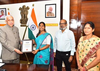 Andhra Governor felicitates Major Kavitha Vasupalli for her historic feat | Andhra Governor felicitates Major Kavitha Vasupalli for her historic feat Andhra Governor felicitates Major Kavitha Vasupalli for her historic feat | Andhra Governor felicitates Major Kavitha Vasupalli for her historic feat