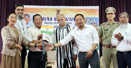 Arunachal Guv flags off mountaineer Kabak Yano’s 7-Summit Expedition | Arunachal Guv flags off mountaineer Kabak Yano’s 7-Summit Expedition Arunachal Guv flags off mountaineer Kabak Yano’s 7-Summit Expedition | Arunachal Guv flags off mountaineer Kabak Yano’s 7-Summit Expedition