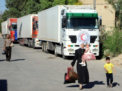 Syria sends fourth aid convoy to Sweida amid ongoing tensions | Syria sends fourth aid convoy to Sweida amid ongoing tensions Syria sends fourth aid convoy to Sweida amid ongoing tensions | Syria sends fourth aid convoy to Sweida amid ongoing tensions