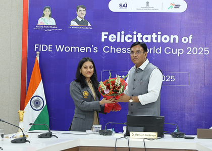 India’s victory in Women’s Chess World Cup is a testament to sporting prowess of Bharat, says Union Sports Minister | India’s victory in Women’s Chess World Cup is a testament to sporting prowess of Bharat, says Union Sports Minister India’s victory in Women’s Chess World Cup is a testament to sporting prowess of Bharat, says Union Sports Minister | India’s victory in Women’s Chess World Cup is a testament to sporting prowess of Bharat, says Union Sports Minister