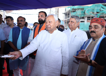 CM Nitish lays foundation stone for 2 major road, bridge projects in Patna | CM Nitish lays foundation stone for 2 major road, bridge projects in Patna