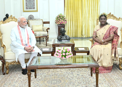 PM Modi, HM Shah meet President Murmu at Rashtrapati Bhavan | PM Modi, HM Shah meet President Murmu at Rashtrapati Bhavan