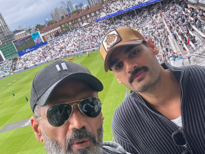 KL Rahul’s in-laws, Suniel Shetty, Ahan Shetty celebrate team India’s win straight from Oval stadium | KL Rahul’s in-laws, Suniel Shetty, Ahan Shetty celebrate team India’s win straight from Oval stadium
