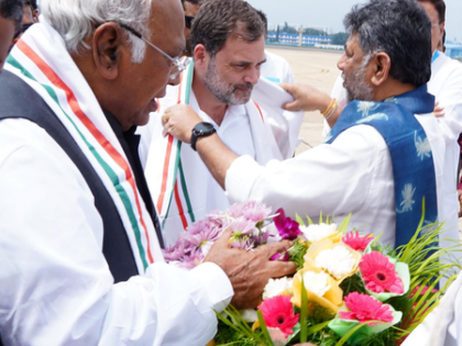 Election 'fraud' protest: Rahul Gandhi arrives in B'luru; tight security at State EC | Election 'fraud' protest: Rahul Gandhi arrives in B'luru; tight security at State EC
