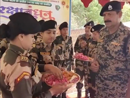 BSF personnel at India-Pak border along Rajasthan celebrate Raksha Bandhan | BSF personnel at India-Pak border along Rajasthan celebrate Raksha Bandhan BSF personnel at India-Pak border along Rajasthan celebrate Raksha Bandhan | BSF personnel at India-Pak border along Rajasthan celebrate Raksha Bandhan