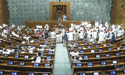 Lok Sabha adjourned till 2 pm amid Oppn's sloganeering, disruptions | Lok Sabha adjourned till 2 pm amid Oppn's sloganeering, disruptions
