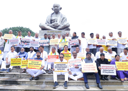 Stampede tragedy: BJP, JD(S) protest against Congress govt in Bengaluru | Stampede tragedy: BJP, JD(S) protest against Congress govt in Bengaluru
