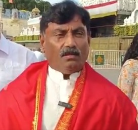 Former Andhra CM Jagan's maternal uncle booked for political comments at Tirumala temple | Former Andhra CM Jagan's maternal uncle booked for political comments at Tirumala temple