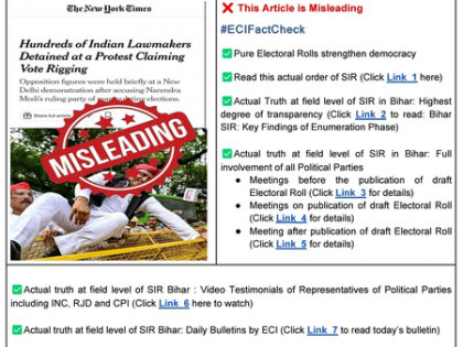 ‘Misleading’: ECI on NYT report on Opposition parties' claims over voter list manipulation | ‘Misleading’: ECI on NYT report on Opposition parties' claims over voter list manipulation