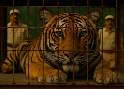 Bihar: Tiger captured in Bagaha after farmer’s death; to be shifted to Patna zoo | Bihar: Tiger captured in Bagaha after farmer’s death; to be shifted to Patna zoo Bihar: Tiger captured in Bagaha after farmer’s death; to be shifted to Patna zoo | Bihar: Tiger captured in Bagaha after farmer’s death; to be shifted to Patna zoo