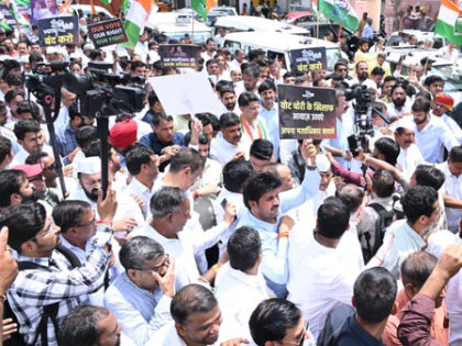 Rajasthan: Congress stages protest against ‘vote theft’ in Jaipur | Rajasthan: Congress stages protest against ‘vote theft’ in Jaipur Rajasthan: Congress stages protest against ‘vote theft’ in Jaipur | Rajasthan: Congress stages protest against ‘vote theft’ in Jaipur