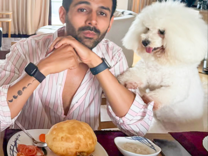 Kartik Aaryan’s weekend feast: Cchole bhatoore in company of pupper Katori | Kartik Aaryan’s weekend feast: Cchole bhatoore in company of pupper Katori