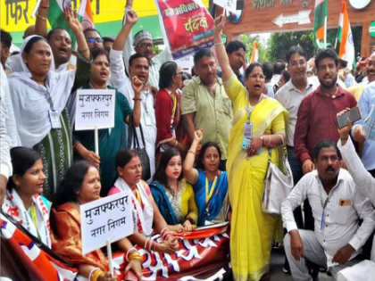 Ward councillors stage protest in Patna, warn NDA govt ahead of Assembly polls | Ward councillors stage protest in Patna, warn NDA govt ahead of Assembly polls