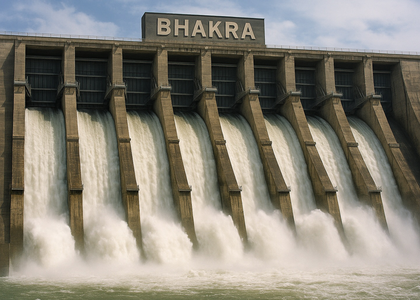 Himachal: Bhakra Dam floodgates opened, likely to inundate villages | Himachal: Bhakra Dam floodgates opened, likely to inundate villages