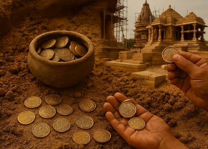 MP: Ancient coins discovered during temple construction in Morena | MP: Ancient coins discovered during temple construction in Morena