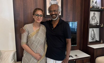 Simran calls on Superstar Rajinikanth; classifies meeting as "timeless" | Simran calls on Superstar Rajinikanth; classifies meeting as "timeless" Simran calls on Superstar Rajinikanth; classifies meeting as "timeless" | Simran calls on Superstar Rajinikanth; classifies meeting as "timeless"