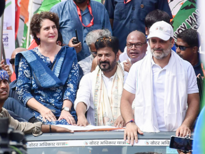 Priyanka Gandhi joins Rahul-Tejashwi’s Voter Adhikar Yatra in Bihar's Supaul | Priyanka Gandhi joins Rahul-Tejashwi’s Voter Adhikar Yatra in Bihar's Supaul