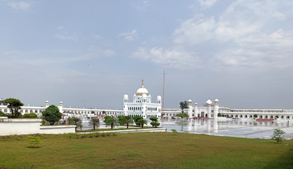 Kartarpur Sahib Gurdwara in Pakistan partially submerged in floodwater of Ravi river | Kartarpur Sahib Gurdwara in Pakistan partially submerged in floodwater of Ravi river Kartarpur Sahib Gurdwara in Pakistan partially submerged in floodwater of Ravi river | Kartarpur Sahib Gurdwara in Pakistan partially submerged in floodwater of Ravi river