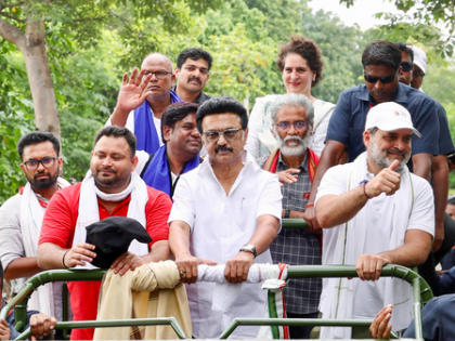 As TN CM Stalin joins LoP Gandhi’s ‘Voter Adhikar Yatra’, BJP rakes up DMK’s mockery of Biharis  | As TN CM Stalin joins LoP Gandhi’s ‘Voter Adhikar Yatra’, BJP rakes up DMK’s mockery of Biharis 