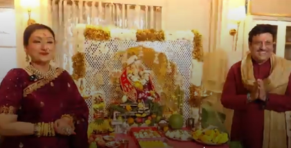 Govinda, wife Sunita Ahuja make happy public appearance on Ganesh Chaturthi amidst divorce news | Govinda, wife Sunita Ahuja make happy public appearance on Ganesh Chaturthi amidst divorce news Govinda, wife Sunita Ahuja make happy public appearance on Ganesh Chaturthi amidst divorce news | Govinda, wife Sunita Ahuja make happy public appearance on Ganesh Chaturthi amidst divorce news