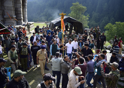 Annual Gangabal Yatra commences from Naranag in J&K's Ganderbal | Annual Gangabal Yatra commences from Naranag in J&K's Ganderbal