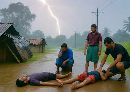 Lightning strike kills one, injures three in Assam-Meghalaya border area | Lightning strike kills one, injures three in Assam-Meghalaya border area Lightning strike kills one, injures three in Assam-Meghalaya border area | Lightning strike kills one, injures three in Assam-Meghalaya border area