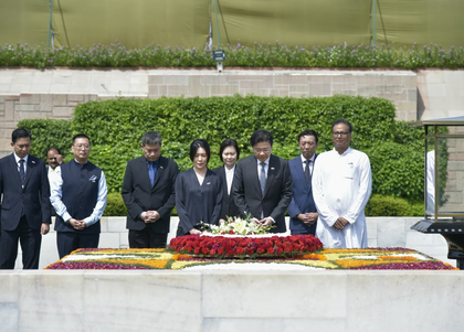 Singapore PM Lawrence Wong pays tribute to Mahatma Gandhi at Raj Ghat | Singapore PM Lawrence Wong pays tribute to Mahatma Gandhi at Raj Ghat Singapore PM Lawrence Wong pays tribute to Mahatma Gandhi at Raj Ghat | Singapore PM Lawrence Wong pays tribute to Mahatma Gandhi at Raj Ghat