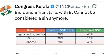 Congress' post on Bihar and Bidis sparks row, NDA leaders hit back | Congress' post on Bihar and Bidis sparks row, NDA leaders hit back