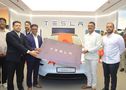 Tesla delivers 1st car in India as Maharashtra minister buys Model Y | Tesla delivers 1st car in India as Maharashtra minister buys Model Y