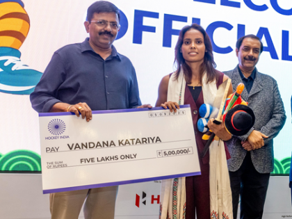 Hockey India felicitates Vandana Katariya and Lalit Upadhyay for their stellar careers | Hockey India felicitates Vandana Katariya and Lalit Upadhyay for their stellar careers Hockey India felicitates Vandana Katariya and Lalit Upadhyay for their stellar careers | Hockey India felicitates Vandana Katariya and Lalit Upadhyay for their stellar careers